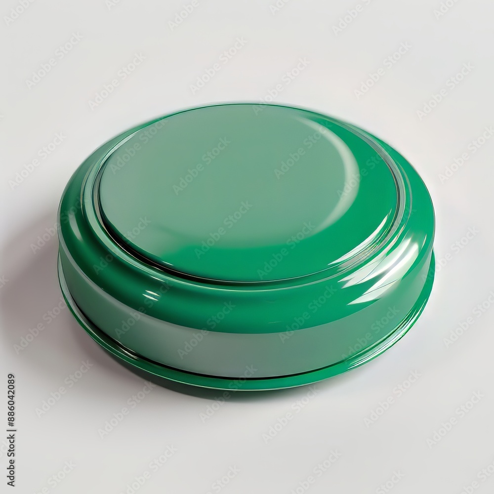 Shiny green button isolated on white background Shiny green button isolated on white background