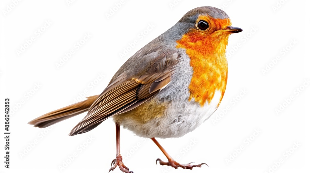 Robin Erithacus rubecula isolated on white background Robin Erithacus rubecula isolated on white background
