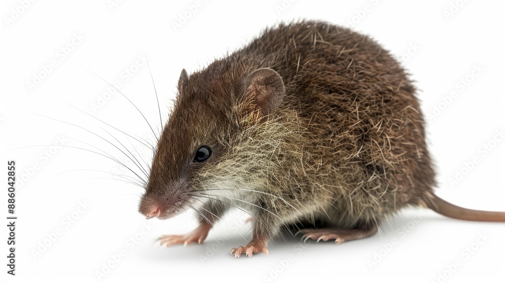 White-toothed shrew. isolated on white