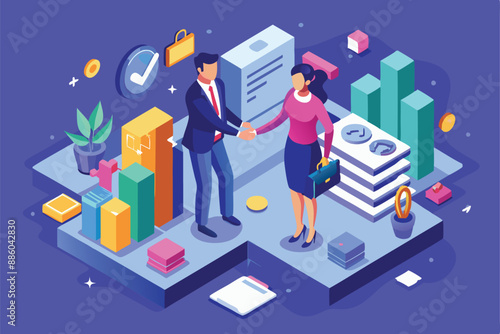 Business Deal Isometric Illustrations