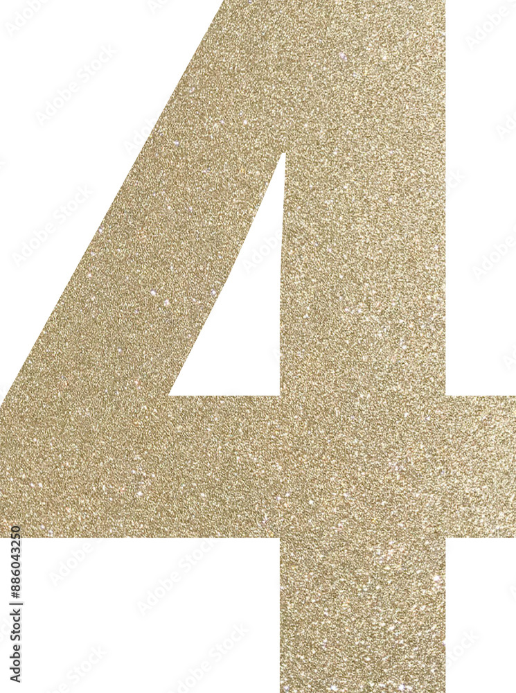 Obraz premium Gold glitter number 4