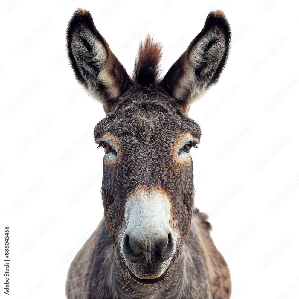 Donkey Face Isolated on Transparent or White Background, PNG Donkey Face Isolated on Transparent or White Background, PNG