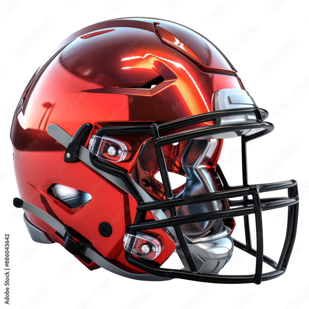Fototapeta premium American Football Helmet Isolated on Transparent or White Background, PNG