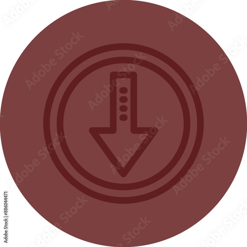 arrowdown Vector Line Maroon Circle Maroon