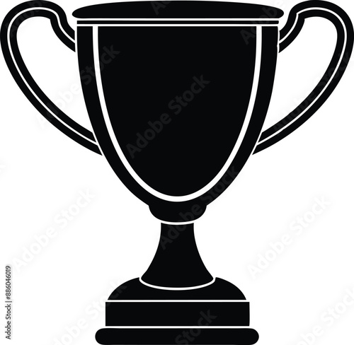 trophy cup icon silhouette vector illustration
