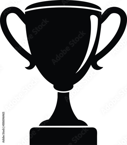 trophy cup icon silhouette vector illustration
