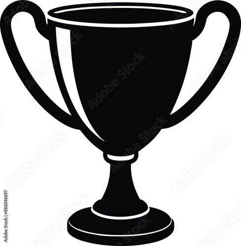 trophy cup icon silhouette vector illustration
