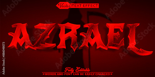 Azrael Red Demon Hell Vector Editable Text Effect Template