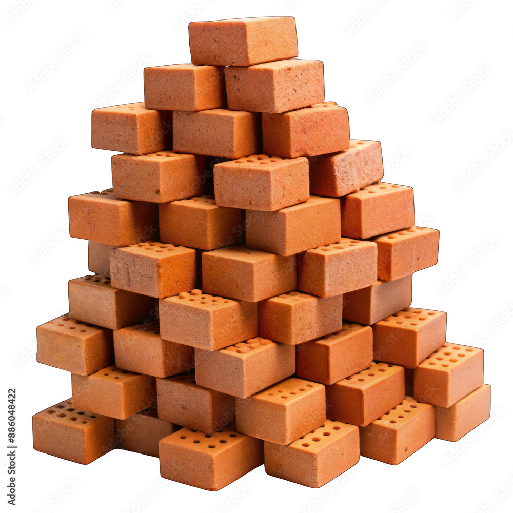 Pile of brick isolated on transparent background Pile of brick isolated on transparent background