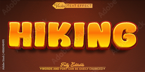 Hiking Vector Editable Text Effect Template