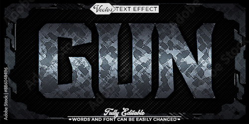 Rifle Gun Vector Editable Text Effect Template