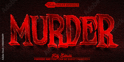 Red Horror Murder Vector Editable Text Effect Template