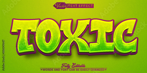 Green Toxic Vector Editable Text Effect Template