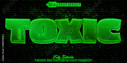 Green Toxic Vector Editable Text Effect Template