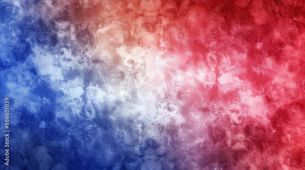 Fototapeta premium Abstract patriotic red white and blue color background for party invite. voting. July texture. memorial. tie dye. labor day ad. watercolor pattern. independence. and president election celebration