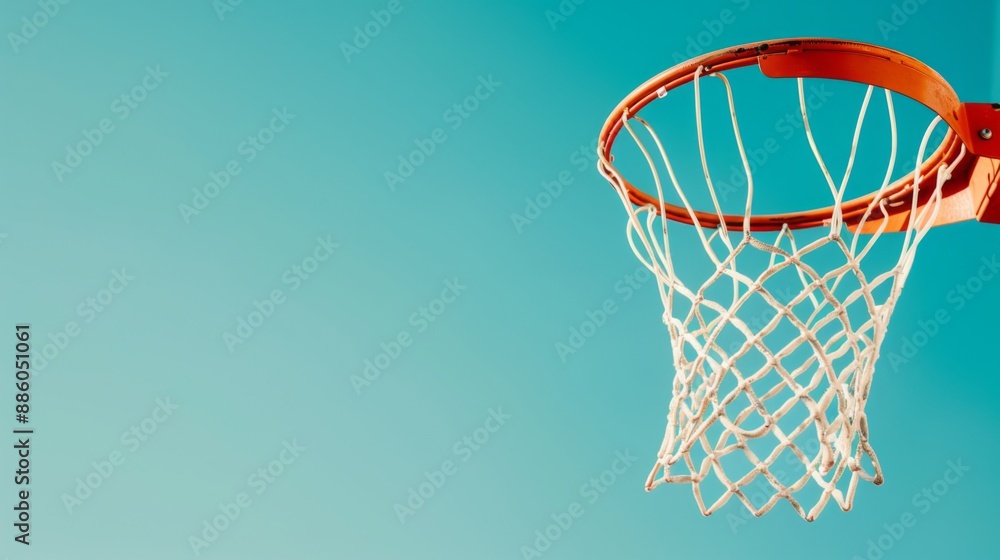 Pristine basketball hoop with swaying net Pristine basketball hoop with swaying net