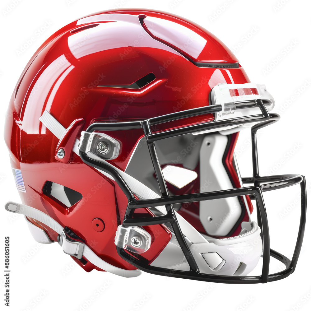 Fototapeta premium American Football Helmet Isolated on Transparent or White Background, PNG