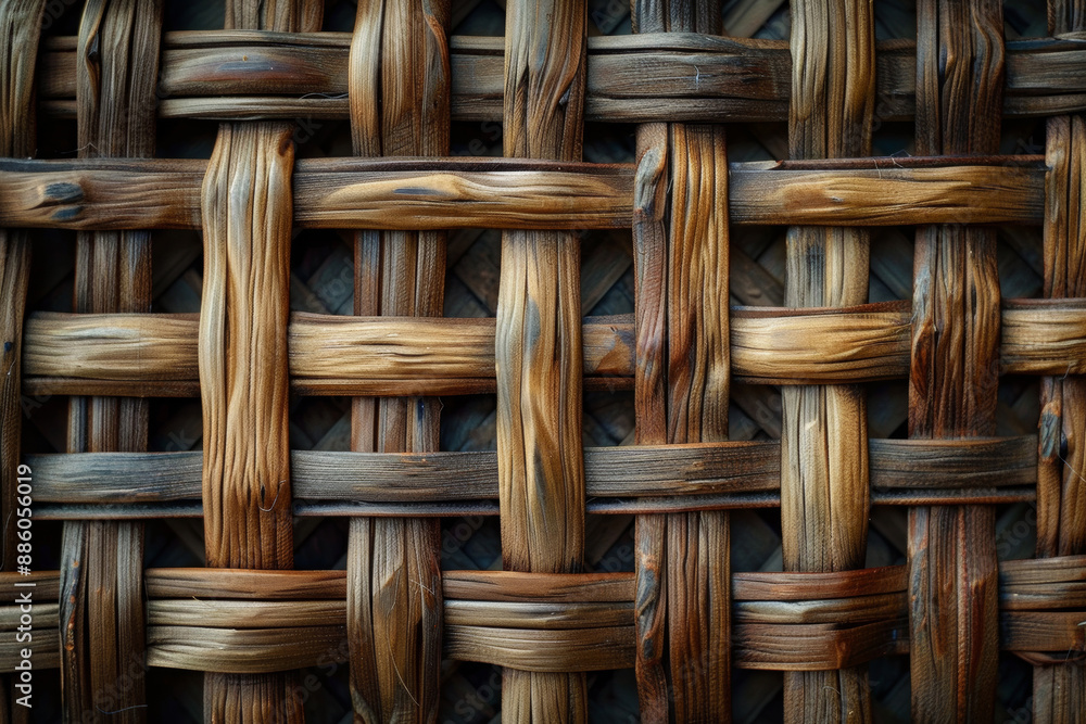 Close-up of a woven wooden texture showing intricate craftsmanship. The image highlights the detailed pattern and natural material, perfect for backgrounds and design concepts. Close-up of a woven wooden texture showing intricate craftsmanship. The image highlights the detailed pattern and natural material, perfect for backgrounds and design concepts.