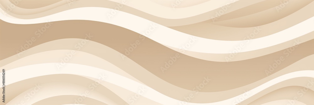 Obraz premium Abstract beige wave background banner with a soft, subtle design
