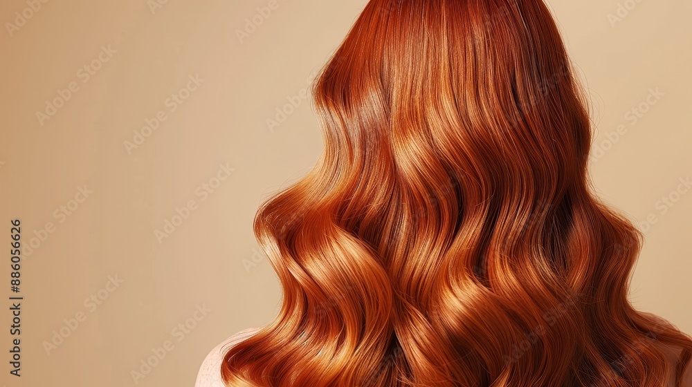 Closeup view of a bunch of shiny curls red hair,Portrait of a beautiful girl with luxurious curly long red hair,Back view,Fashion, beauty and makeup portrait,copy space. Closeup view of a bunch of shiny curls red hair,Portrait of a beautiful girl with luxurious curly long red hair,Back view,Fashion, beauty and makeup portrait,copy space.