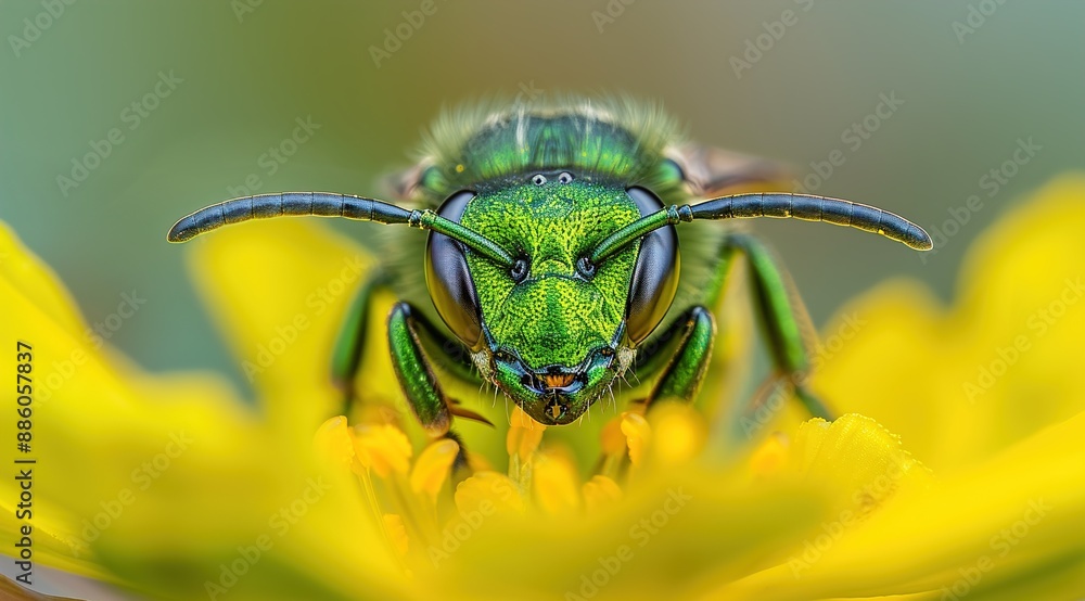 Naklejka premium bug on a flower