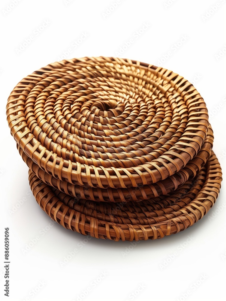 Natural Wicker Spiral Coasters Natural Wicker Spiral Coasters