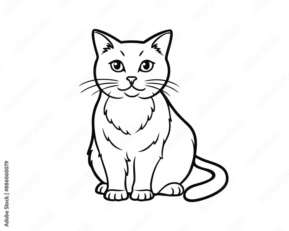 Obraz premium Cat line art vector art
