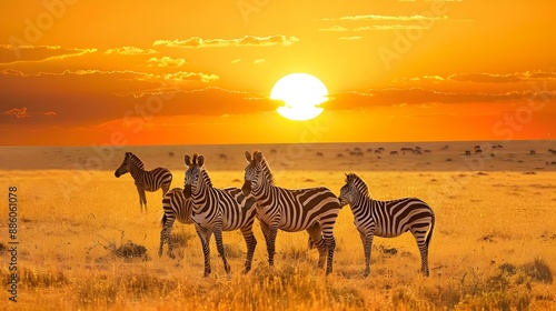 Zebras in the African savanna