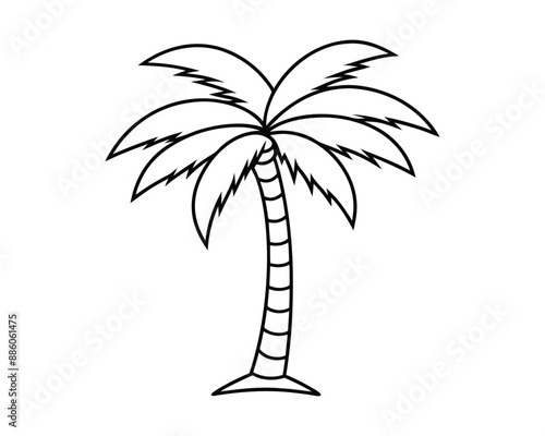 Palm tree line art vector
