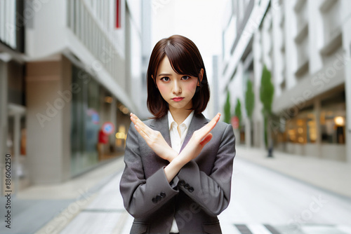 NGサインをする女性