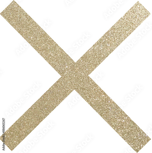 gold glitter multiplication symbol