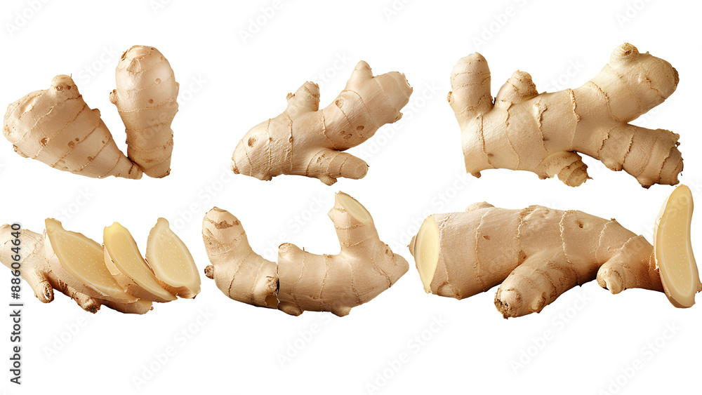 Fototapeta premium Set of gingers on transparent background