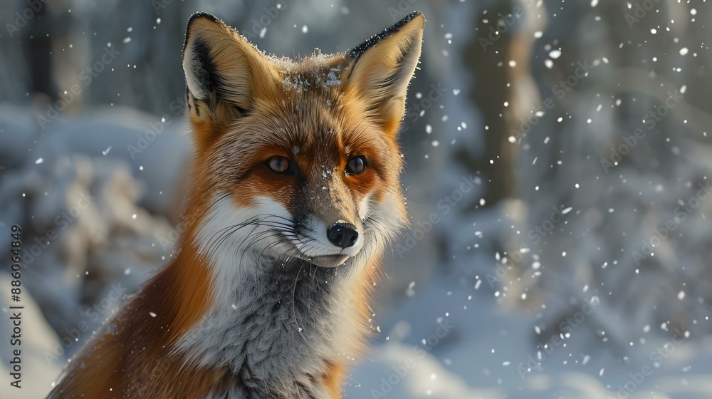 Fototapeta premium Red Fox in winter
