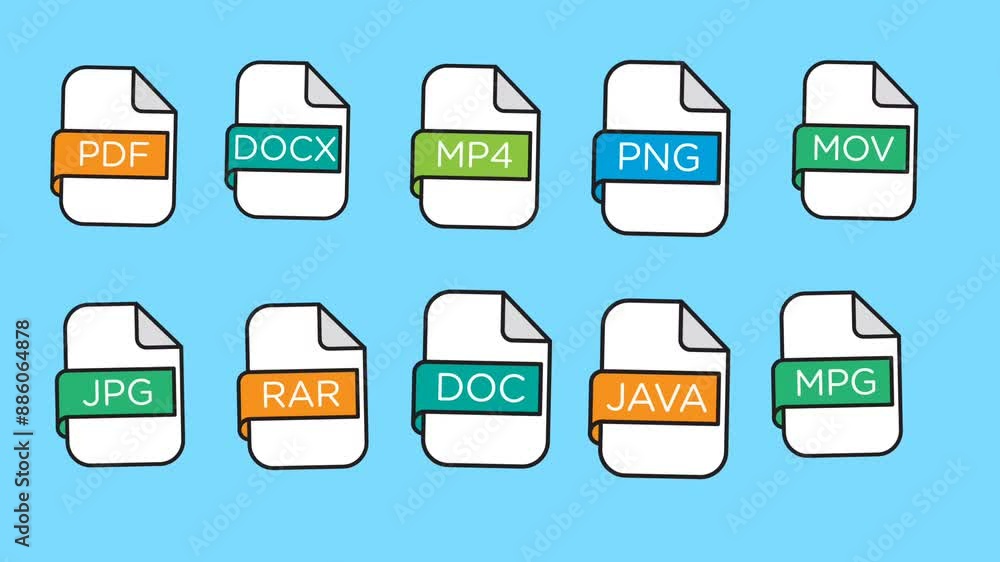 Documents File Format Line icons set Documents File Format Line icons set