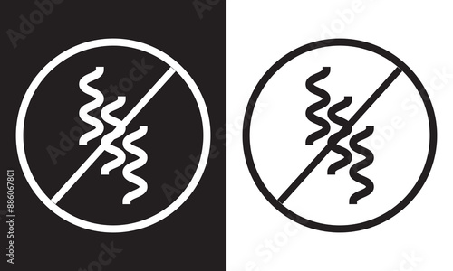 No bad odor, smell icon. isolated on white and black background. Vector Illustration. EPS 10