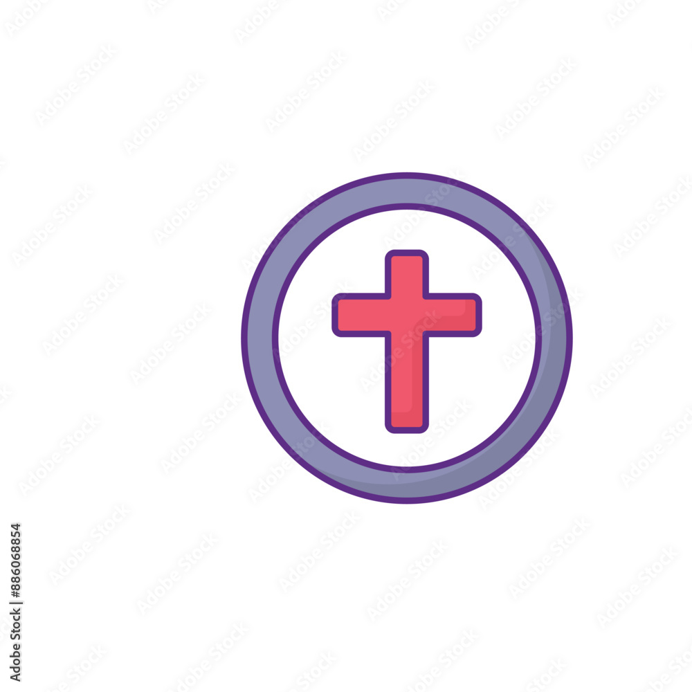 Cross icon design with white background stock illustration Cross icon design with white background stock illustration