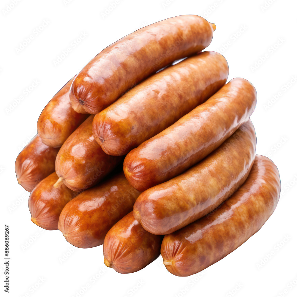 Sausage pile isolated on transparent background Sausage pile isolated on transparent background