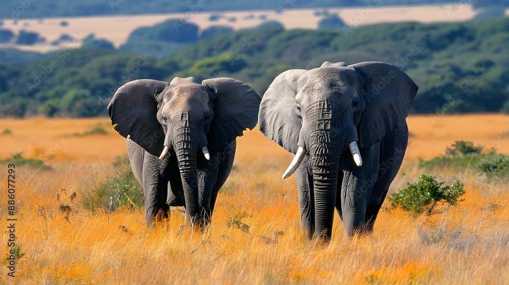 Obraz premium African elephant bulls in the Eastern Cape, South Africa