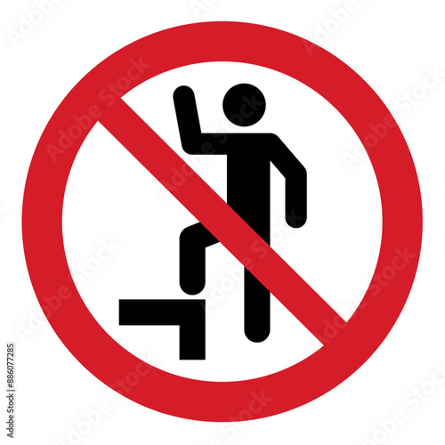 SO prohibition safety signs_do not step symbol and pictogram only size 1 x 1 round shape	
