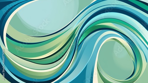 Colorful abstract wave painting background, green artistic swirl wallpaper