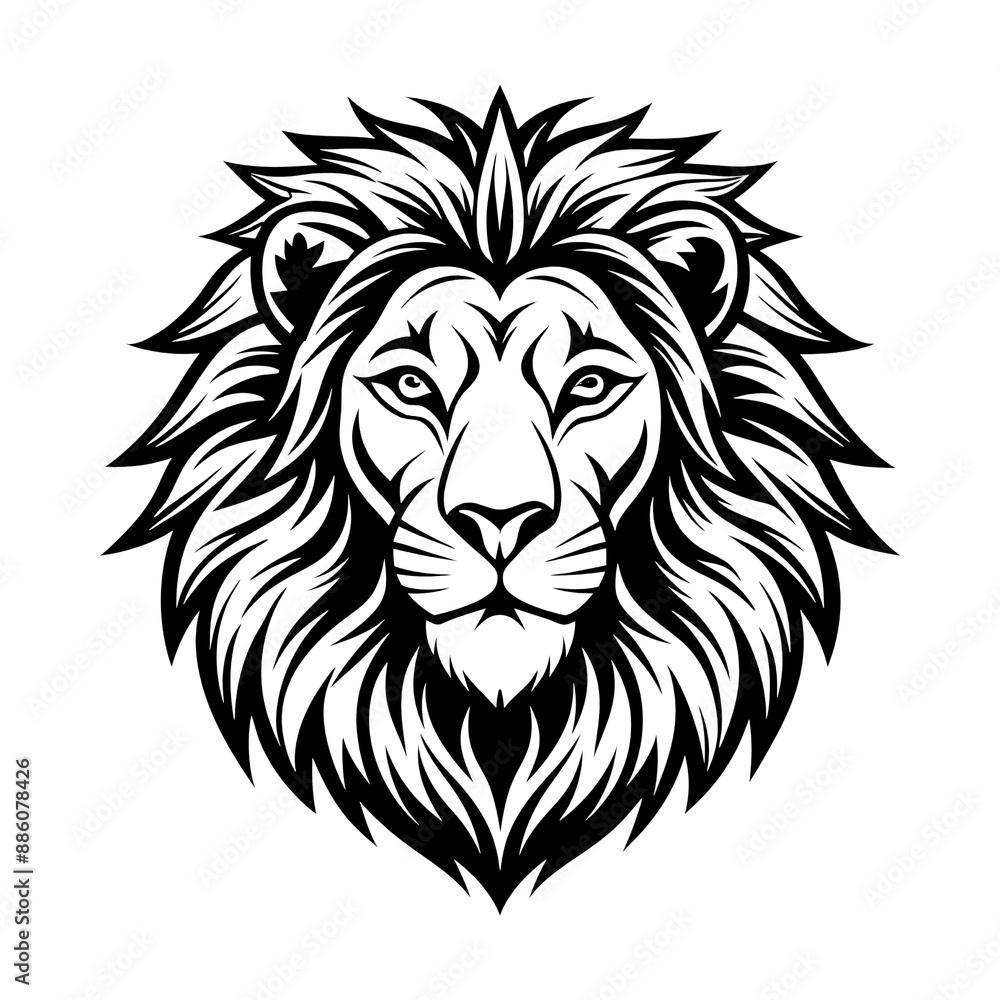 Black silhouette of a lion on a transparent background, png Black silhouette of a lion on a transparent background, png