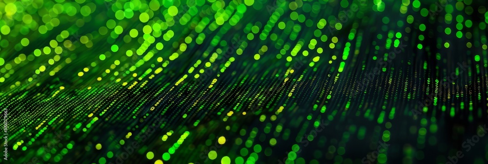 A close-up shot of a green digital pattern with yellow dots A close-up shot of a green digital pattern with yellow dots