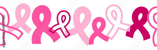 Pink ribbon. October Breast cancer awareness month. Healthcare and medicine concept.