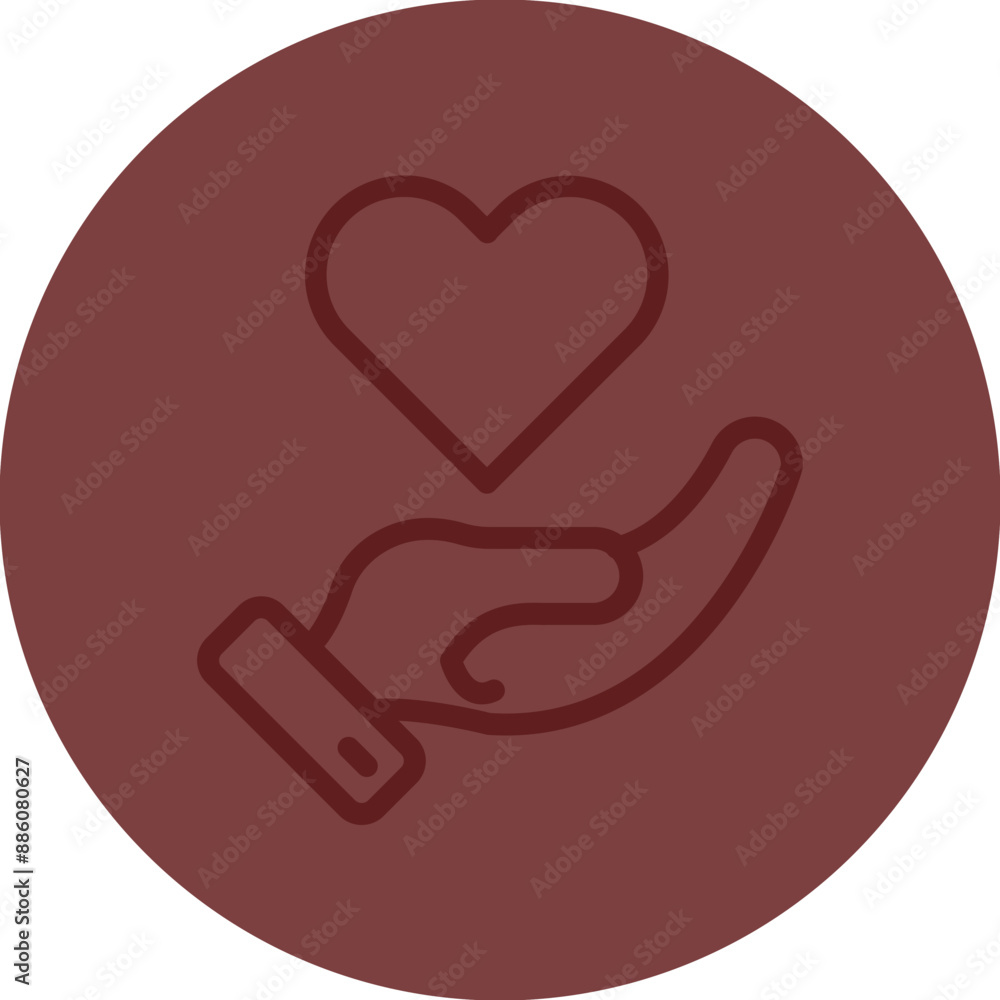 Donation Heart Vector Line Maroon Circle Maroon Donation Heart Vector Line Maroon Circle Maroon