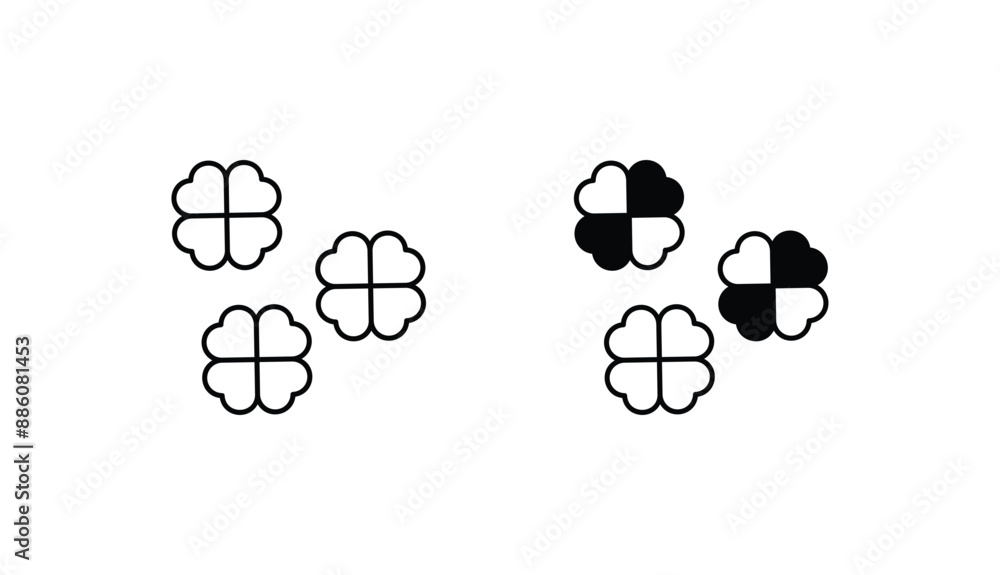 clover icon design with white background stock illustration clover icon design with white background stock illustration