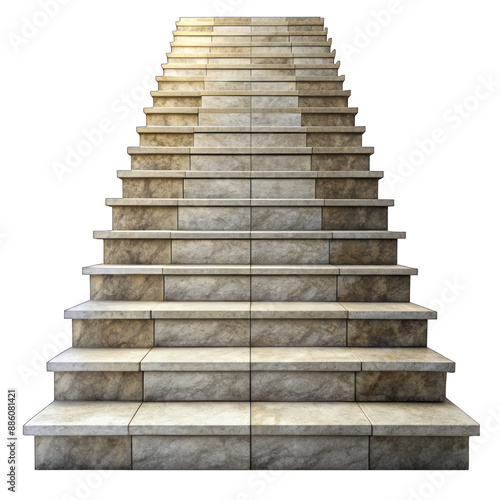 Stone staircase isolated on transparent background
