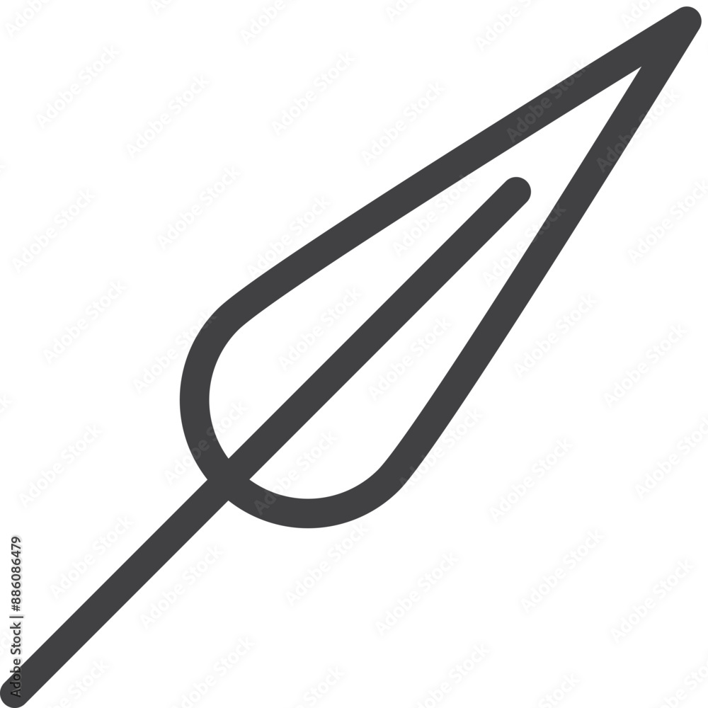 Simple vector leaf outline icon on white background Simple vector leaf outline icon on white background