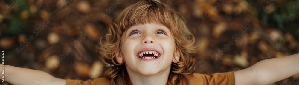 Happy child playing in nature Happy child playing in nature