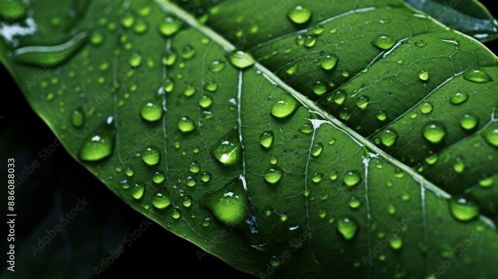 Dewdrops On a Green Leaf Dewdrops On a Green Leaf