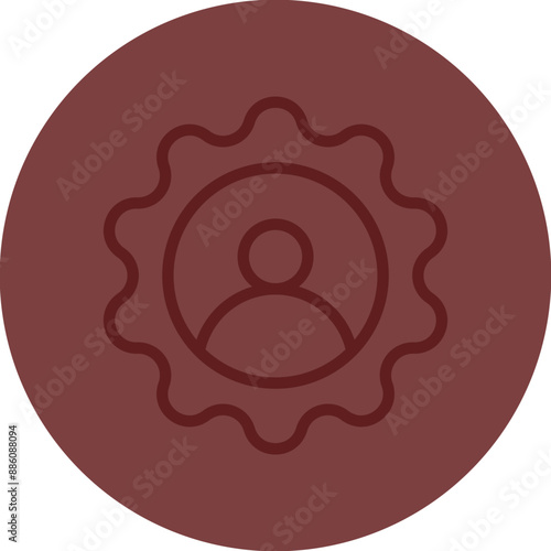 Customer Vector Line Maroon Circle Maroon